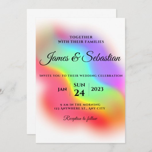 レインボーゲイプライド結婚ズ 招待状 (正面/裏面)