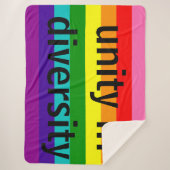 レインボーゲイプライドLGBTオリジナルストライプ8カラフル シェルパブランケット (正面)