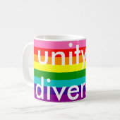 レインボーゲイプライドLGBTオリジナル8ストライプ国旗のマグカップ コーヒーマグカップ (正面左)