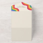 レインボーゲイプライドLGBTQカラフルフラ結婚グ オールインワン招待状 (外側)