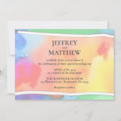 レインボーゲイレズビアンウォーター結婚式招待状 招待状 (正面)