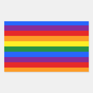 レインボーゲイレズビアントランス同性愛者LGBTQプライド国旗 長方形シール