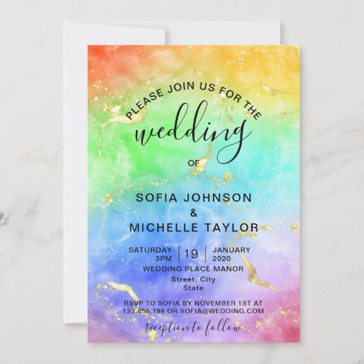 レインボーゲイ&レズビアンプライドミセス&ミセス招待状 招待状 (正面)