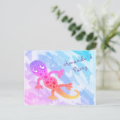 レインボーゲッコバースデーパーティー招待状 インビテーションポストカード (スタンド正面)