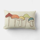 レインボーコタゴレマッシュルーム図解入りの、写真付きの ランバークッション (正面)