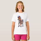 レインボーコットンキャンディーファンタジーポニー子供服 Tシャツ (正面フル)