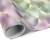 レインボーゴールデンマーメイドパタはかりで測ーンホリデー ラッピングペーパー (ロールコーナー)