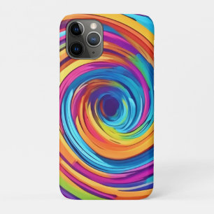 レインボーサイケデリックウーズの渦 iPhone 11 PROケース