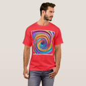 レインボーサイケデリックウーズの渦 Tシャツ (正面フル)