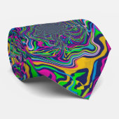 レインボーサイケデリックカラーのネックタイ ネクタイ (ロール)