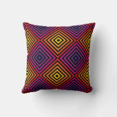 レインボーサイケデリックシェブロン模様 クッション (裏面)