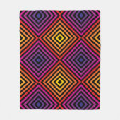 レインボーサイケデリックシェブロン模様 フリースブランケット (正面)