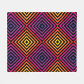 レインボーサイケデリックシェブロン模様 フリースブランケット (正面(横))