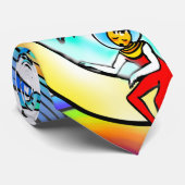 レインボーサイケデリックトレイン鮮やかパタカラフルーン ネクタイ (ロール)