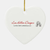 レインボーサイケデリックハートアートプリント セラミックオーナメント (裏面)