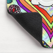 レインボーサイケデリックハートアートプリント マウスパッド (コーナー)