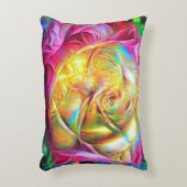 レインボーサイケデリックバラ アクセントクッション (正面(垂直))