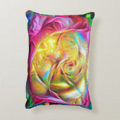 レインボーサイケデリックバラ アクセントクッション (裏面(縦))
