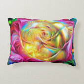 レインボーサイケデリックバラ アクセントクッション (裏面)