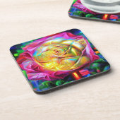 レインボーサイケデリックバラ コースター (左側)