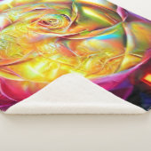 レインボーサイケデリックバラ シェルパブランケット (3/4)