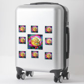 レインボーサイケデリックバラ シール (スーツケース)