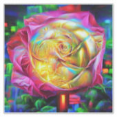 レインボーサイケデリックバラ シール (正面)