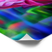 レインボーサイケデリックバラ ポスター (コーナー)