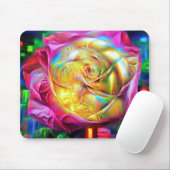 レインボーサイケデリックバラ マウスパッド (マウス)