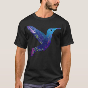 レインボーサイケデリックヴィジョントリップ(幻覚体験)のようなハミングバード Tシャツ