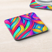 レインボーサイケデリック渦 コースター (左側)