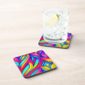 レインボーサイケデリック渦 コースター (右側)