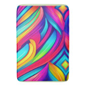 レインボーサイケデリック渦 バスマット (正面縦)