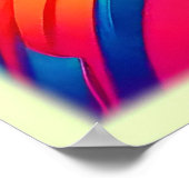 レインボーサイケデリック渦 ポスター (角)