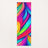 レインボーサイケデリック渦 ヨガマット (正面)