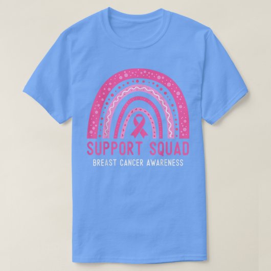レインボーサポートスクワッド乳がん認識度ピンク Tシャツ (デザイン正面)