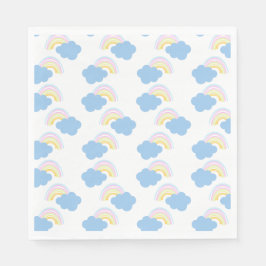 レインボーサマークラウズパステルスクライブラードゥードル スタンダードランチョンナプキン