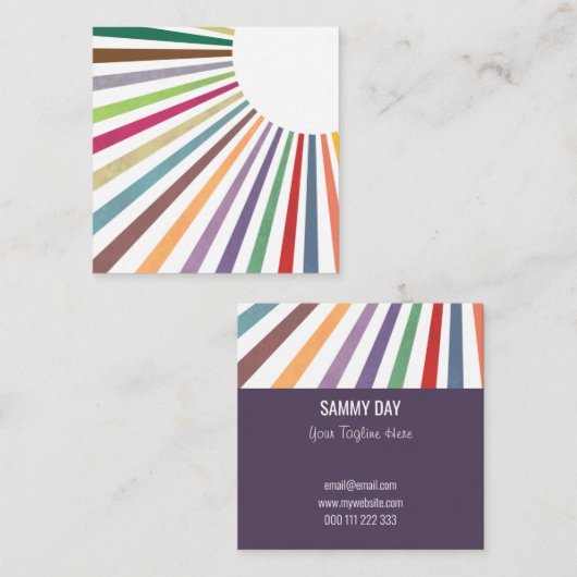 レインボーサマーサンレイズプロフェッショナルテンプレートスクア スクエア名刺 (正面/裏面)