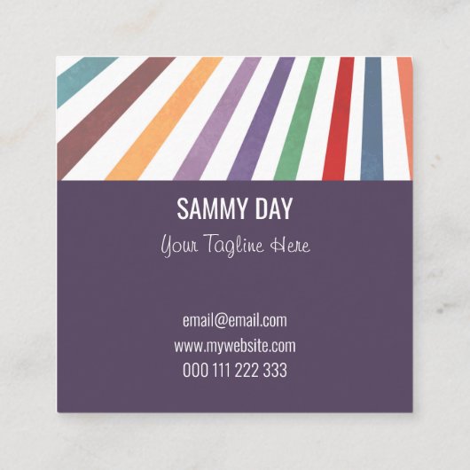 レインボーサマーサンレイズプロフェッショナルテンプレートスクア スクエア名刺 (裏面)