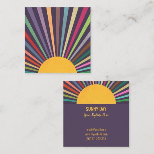 レインボーサマーサンレイズプロフェッショナルテンプレート スクエア名刺 (正面/裏面)