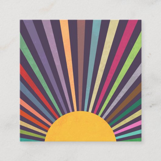 レインボーサマーサンレイズプロフェッショナルテンプレート スクエア名刺 (正面)