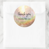 レインボーサンありがとうステッカー ラウンドシール (バッグ)