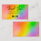 レインボーサンキューお洒落ビジネスカード 名刺 (正面/裏面)