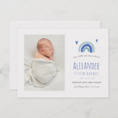 レインボーサンキューカード、新生児発表 ポストカード (正面/裏面)