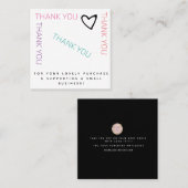 レインボーサンキューハートブティック美しい スクエア名刺 (正面/裏面)