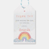 レインボーサンキューバースデーパーティー好意ギフトラベル ギフトタグ (正面)