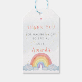 レインボーサンキューバースデーパーティー好意ギフトラベル ギフトタグ