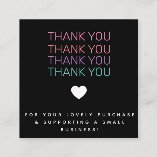 レインボーサンキューブティック美しいショップ スクエア名刺 (正面)