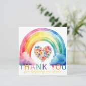 レインボーサンキュー先生感謝カード サンキューカード (スタンド正面)