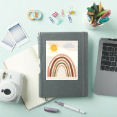 レインボーサンクラウド、子供の絵、ボヘミアン抽象芸術 シール (iPadカバー)